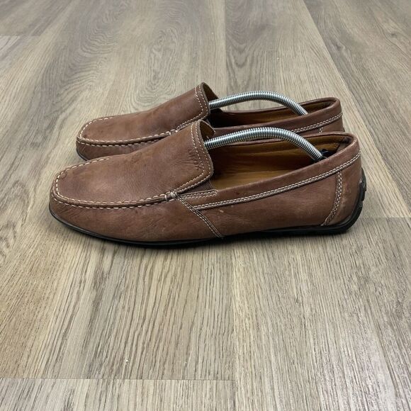 Geox Respira Shoes Mens Size 44 Brown Leather Slip On Moc Toe Loafers Comfort main image 10
